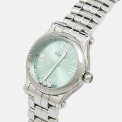 Chopard Green Stainless Steel Diamond Happy Sport 278590-3013 Women's Wristwatch 30 mm