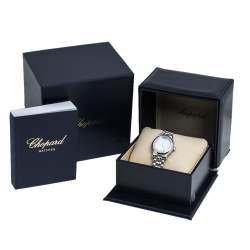 Chopard Silver Stainless Steel Diamond Happy Sport 8602 Women's Wristwatch 30 mm