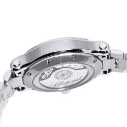 Chopard Silver Stainless Steel Diamond Happy Sport 8602 Women's Wristwatch 30 mm