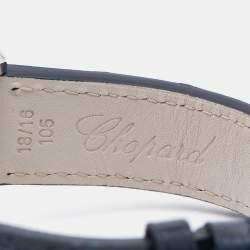 Chopard Blue Stainless Steel Alligator Leather Happy Sport 278559-3008 Women's Wristwatch 36 mm