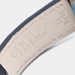 Chopard Blue Stainless Steel Alligator Leather Happy Sport 278559-3008 Women's Wristwatch 36 mm