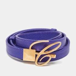 Chopard Purple Textured Leather Miss Happy Belt 115CM