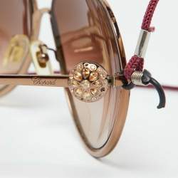 Chopard Gold Tone/Brown Gradient SCHB23S Aviator Sunglasses