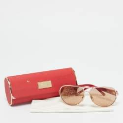 Chopard Red/Brown SCH 9400 Crystals Aviators Sunglasses