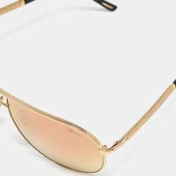Chopard Gold Mirrored SCH A10 Aviators Sunglasses