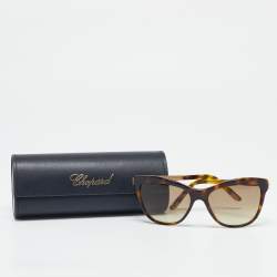 Chopard Tortoise Brown Gradient SCH189S Crystals Cat Eye Sunglasses