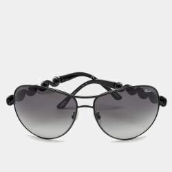 Chopard Black Tone/Grey Gradient Embellished Swirl SCH803S Aviator Sunglasses