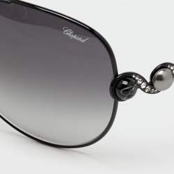 Chopard Black Tone/Grey Gradient Embellished Swirl SCH803S Aviator Sunglasses