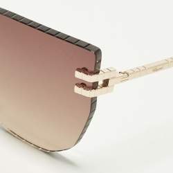 Pre Owned نظارة شمسية شوبارد SCHL54 بني/ذهبي باترفلاي