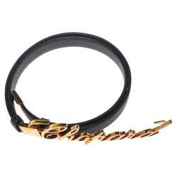 Chopard Black Leather Logo Buckle Adjustable Belt 105CM 