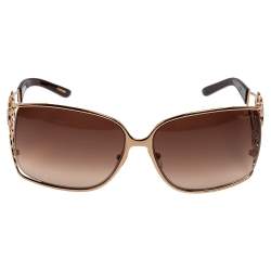 Chopard Brown/Gold SCH 699S Crystal Embellished Gradient Oversized Sunglasses