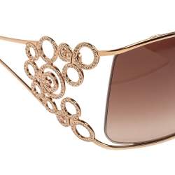 Chopard Brown/Gold SCH 699S Crystal Embellished Gradient Oversized Sunglasses