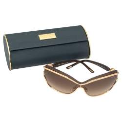 Pre Owned Chopard Copper Gold/Brown Gradient SCHA61S Shield Sunglasses