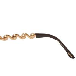 Pre Owned Chopard Crystal & Faux Pearl studded / Brown Gradient 803 Aviator Sunglasses