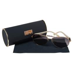 Pre Owned Chopard Rose Gold Tone / Smoke Gradient 997S Crystal Embellished Aviator Sunglasses