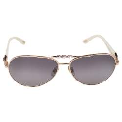 Pre Owned Chopard Rose Gold Tone / Smoke Gradient 997S Crystal Embellished Aviator Sunglasses
