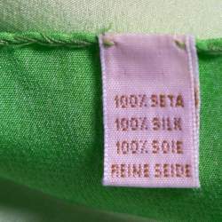 Chopard Green Logo Print Silk Handkerchief