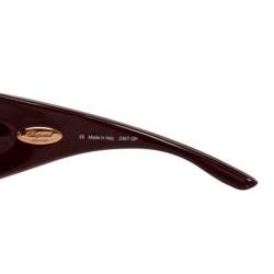 Pre Owned Chopard Gold Monogram SCH632 Shield Sunglasses