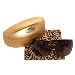 Pre Owned Chopard Gold Monogram SCH632 Shield Sunglasses