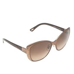 Pre Owned Chopard Brown Acetate SCH995S Embellished Gradient Sunglasses