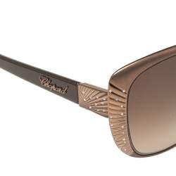 Pre Owned Chopard Brown Acetate SCH995S Embellished Gradient Sunglasses