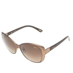 Pre Owned Chopard Brown Acetate SCH995S Embellished Gradient Sunglasses