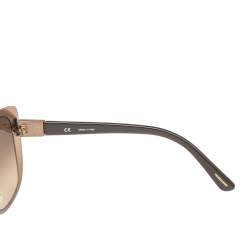 Pre Owned Chopard Brown Acetate SCH995S Embellished Gradient Sunglasses