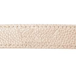 Chopard Metallic White Textured Leather Miss Happy Belt 115CM