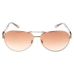 Pre Owned Chopard Brown Havana Crystal Embellished / Brown Gradient SCH 997S Aviator Sunglasses