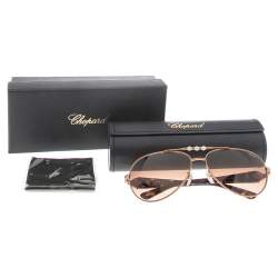 Pre Owned Chopard Brown Havana Crystal Embellished / Brown Gradient SCH 997S Aviator Sunglasses