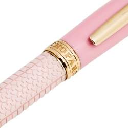 Pre Owned Chopard Racing Pink Resin Rose Gold Tone Rollerball Pen