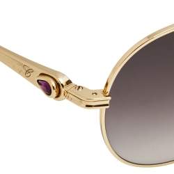 Pre Owned Chopard Gold Tone/ Grey Gradient SCH870S Aviator Sunglasses