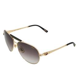 Pre Owned Chopard Gold Tone/ Grey Gradient SCH870S Aviator Sunglasses