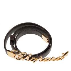 Pre Owned Chopard Brown Leather Logo Buckle Belt 104CM