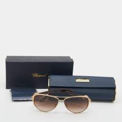 Chopard Havana Brown Brown Gradient SCH A60S Emblished Aviator Sunglasses