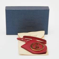 Chopard Red Leather Logo Charm Key Holder
