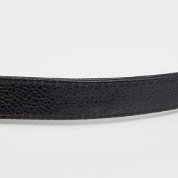 Pre Owned Chopard Black Textured Leather Miss Happy Belt 115 CM