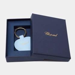 Chopard Blue Leather Heart Key Ring