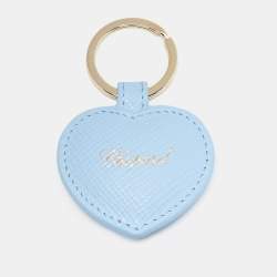 Chopard Blue Leather Heart Key Ring