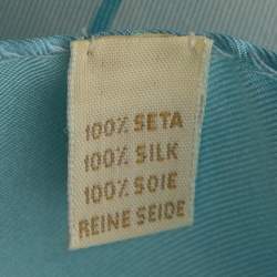 Chopard Vintage Light Blue/ White Logo Perfume Art Silk Square Scarf