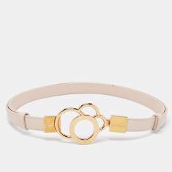Chopard Pink Textured Leather Waist Buckle Belt 115CM