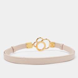 Chopard Pink Textured Leather Waist Buckle Belt 115CM