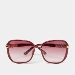 Chopard Red/Gold Gradient SCHA64S Crystals Square Sunglasses