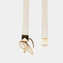 Chopard Beige Textured Leather Miss Happy Belt 115CM