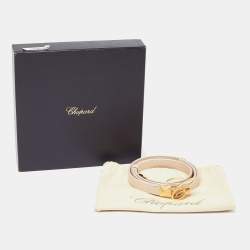 Chopard Beige Textured Leather Miss Happy Belt 115CM