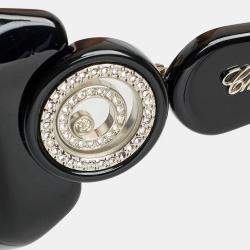 Chopard Black Gradient SCH042S Crystals Embellished Rectangular Sunglasses