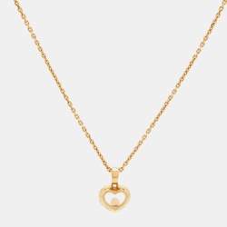 Pre Owned Chopard Happy Diamonds 18k Yellow Gold Necklace