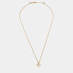 Pre Owned Chopard Happy Diamonds 18k Yellow Gold Necklace