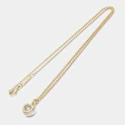 مملوكة مسبقًا Chopard 18K Yellow Gold and Diamond Happy Diamonds Heart Pendant Necklace