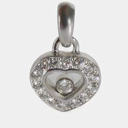 Chopard 18k White Gold Happy Diamonds Heart Pendant 0.25 CTW